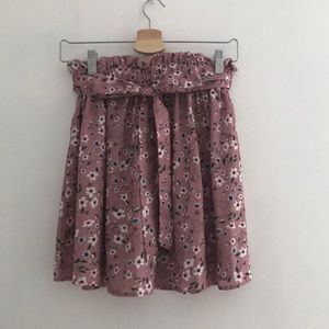 Pink floral skirt